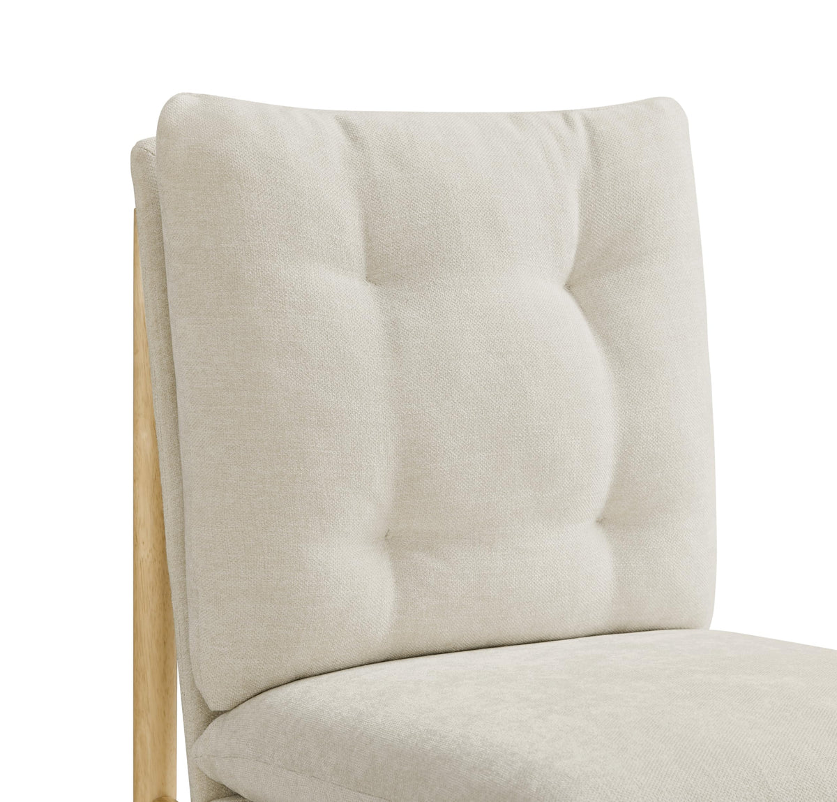 CHITA Dining Chairs Set of 2, Mid Century Modern Upholstered Kitchen Chairs with FSC-Certified Rubberwood Legs & Padded Seats,Chenille Linen