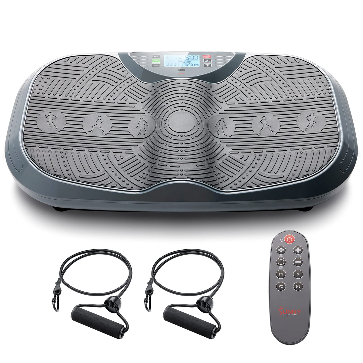 Sunny Health & Fitness Vibration Plate Exercise Machine with Remote & Resistance Bands, Fitboard 3D Vibration Plate Premium Total Body Shaker Platform for Toning, Sculpting & Recovery – SF-VP822057