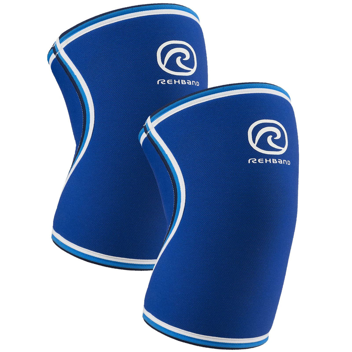 Rehband Classic Knee Sleeve for Strength Training - 7mm Neoprene Knee Brace Competition, Weightlifting, Flexible & Non-Slip Knee Support for Men & Women with anatomic shape, Colour:Blue - 1 Pair, Size:Small