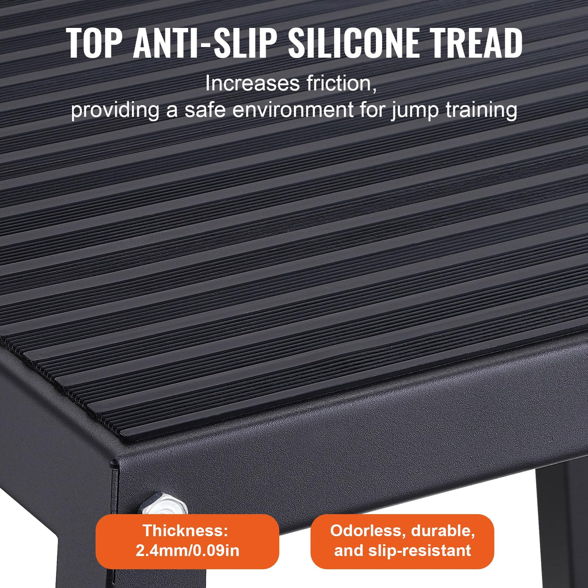 VEVOR Plyometric Platform Box, 12/18/24 Inch Plyometric Jump Box, Fitness Steel Plyo Box for Home Gym Jump Training, Crossfit, Conditioning, Strength Training, Black