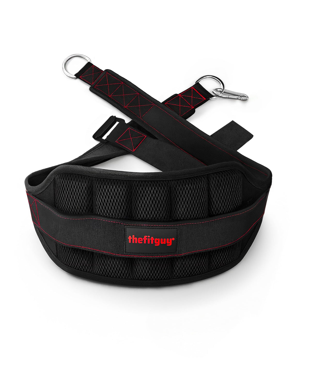 THEFITGUY Ultimate Belt for Belt Squats, Rack Attachment and Squat Machine, Structured Back Support, Stays Low During Down Movement, Padded Hip & Thigh Area, Buckle Strap - No Sliding Down, Heavy Duty