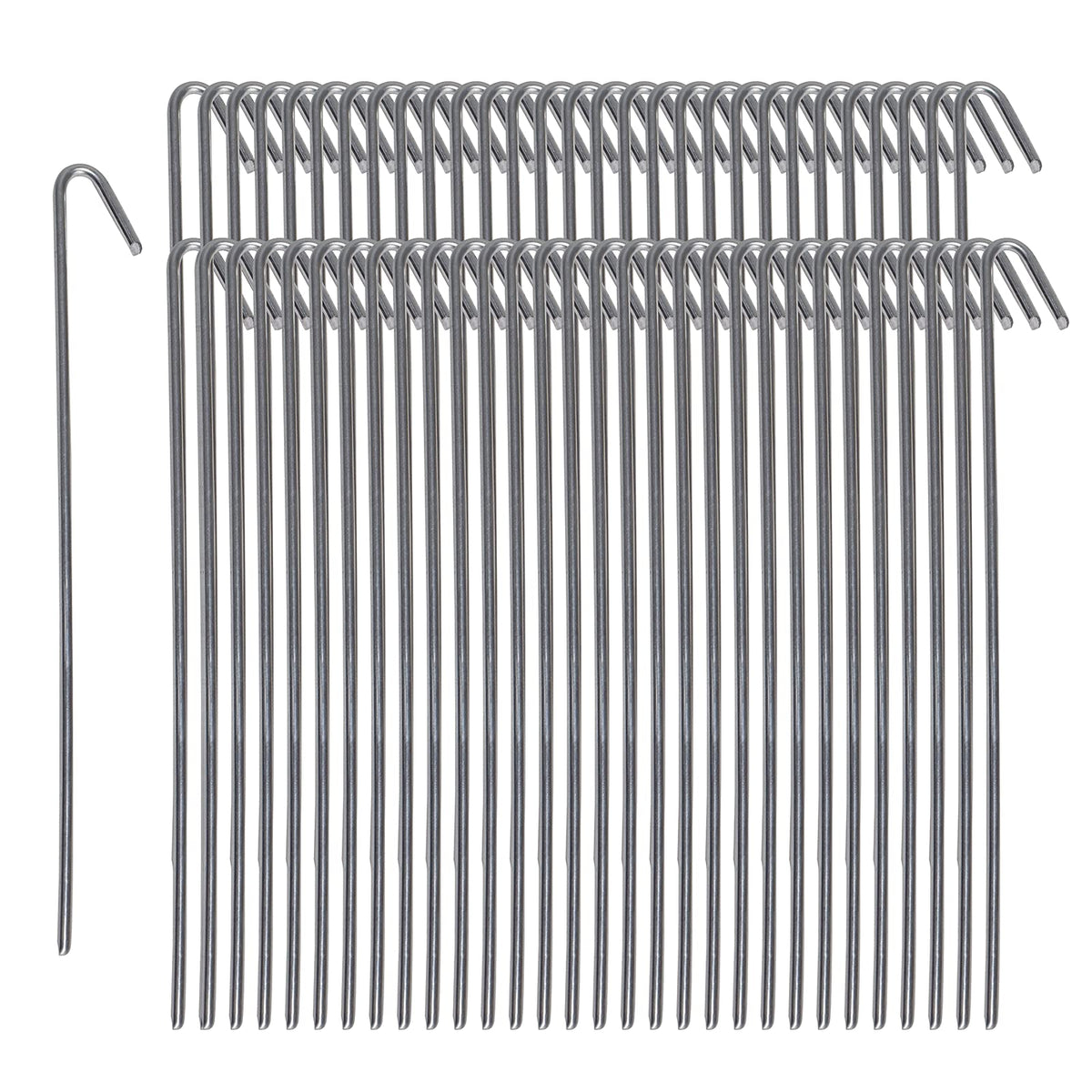 Pinnacle Mercantile 60 Pack Tent Stakes Metal Garden Edging Fence Hooks Pegs Christmas Decoration Stakes Made USA 9 inches Long