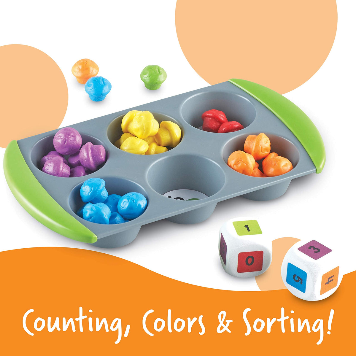 Learning Resources Mini Muffin Match Math Activity Set - 76 Pieces, Ages 3+, Counting Games for Kids, Preschool Toys, Homeschool Montessori Activities, Gifts for Boys and Girls