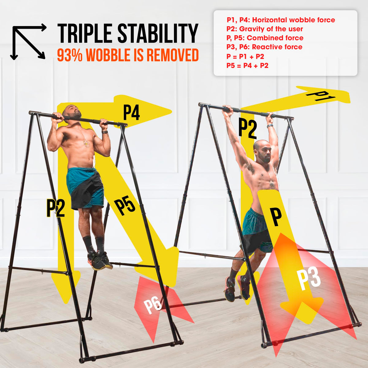 KHANH TRINH Foldable Pull Up Bar Stable Gymnastics Equipment Portable Aerial Yoga Stand Durable Frame For Hammock Chair, Therapy Sensory Swing. Adjustable Back Stretcher For Lower Back Pain Relief