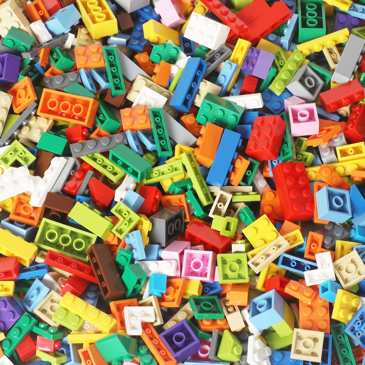 1000 PCS Building Bricks Compatible with Lego Classic - 1000 Pieces Basic Bulk Building Blocks in Random Color - Mixed Shape