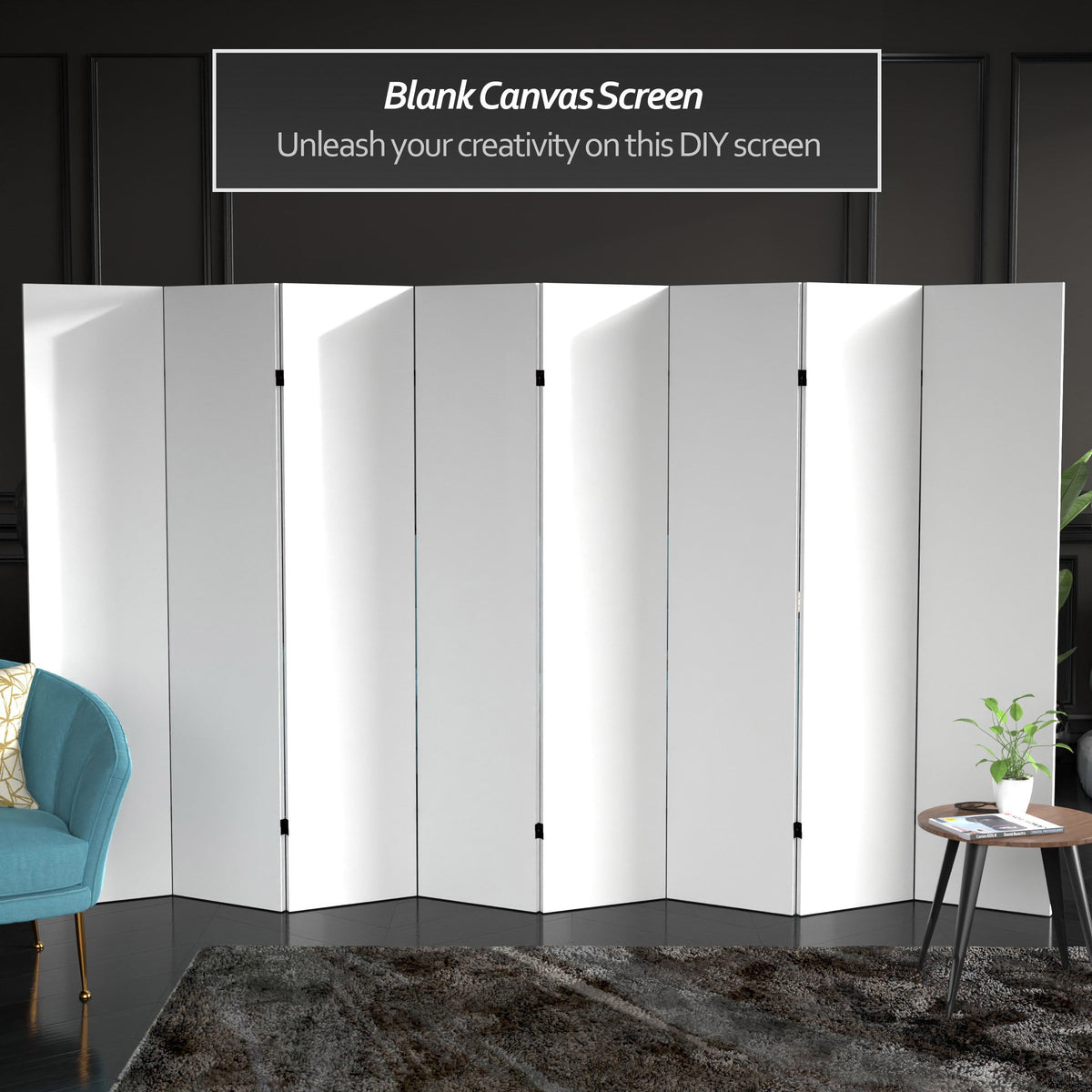 Red Lantern DIY Blank Canvas Room Divider, 6 Foot - 8 Panels