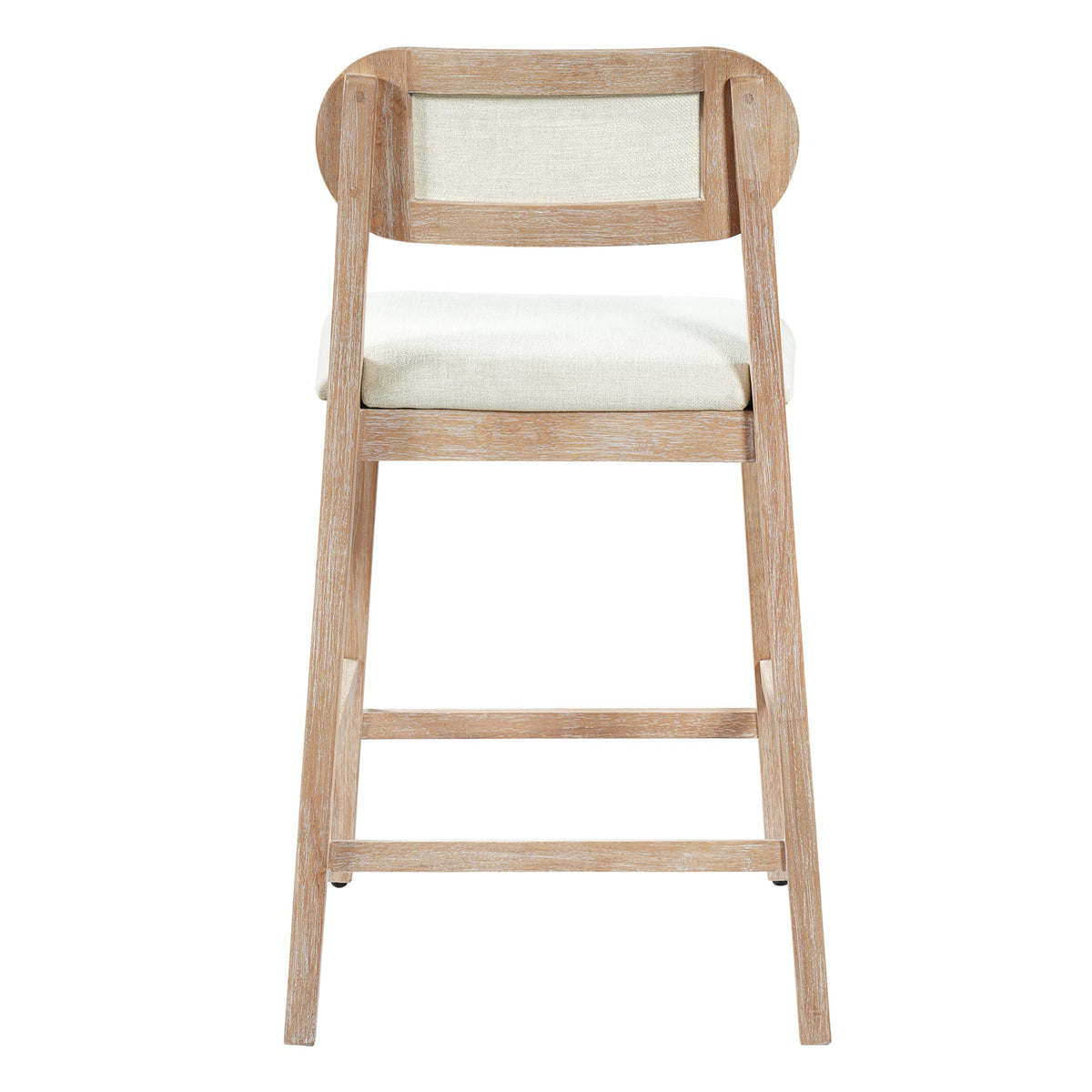 Christopher Knight Home Kaylin Modern Counter Height Bar Stools Set of 2, Upholstered Bar Stool for Kitchen Island, Rubberwood Dining Room Chair, Counter Stool with Footrest, Natural+Beige