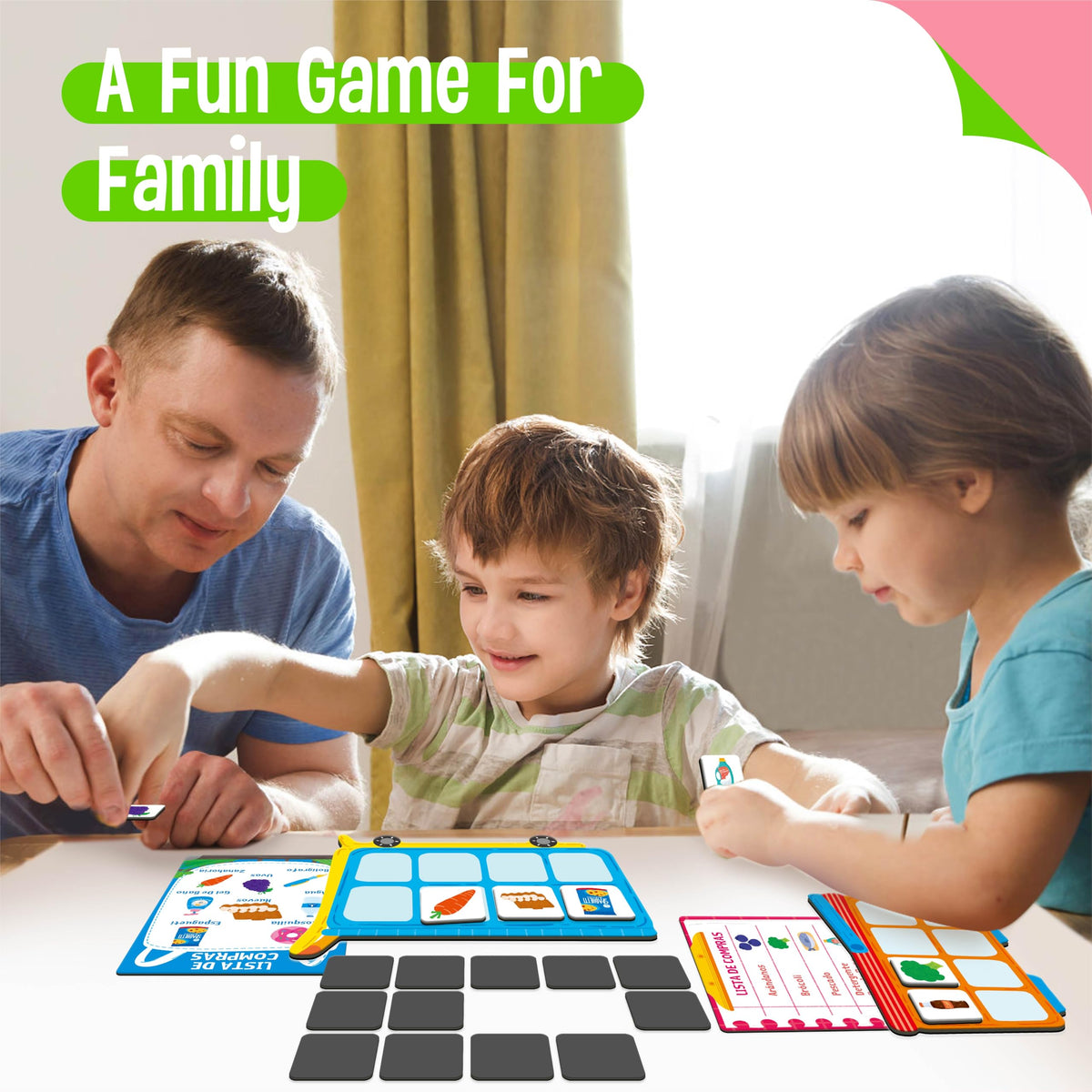 SpriteGru Magnetic Shopping List Game, Funny Spanish Groceries Matching Memory Game, Race to Collect Your Items Educational Toy for Boys & Girls at Home