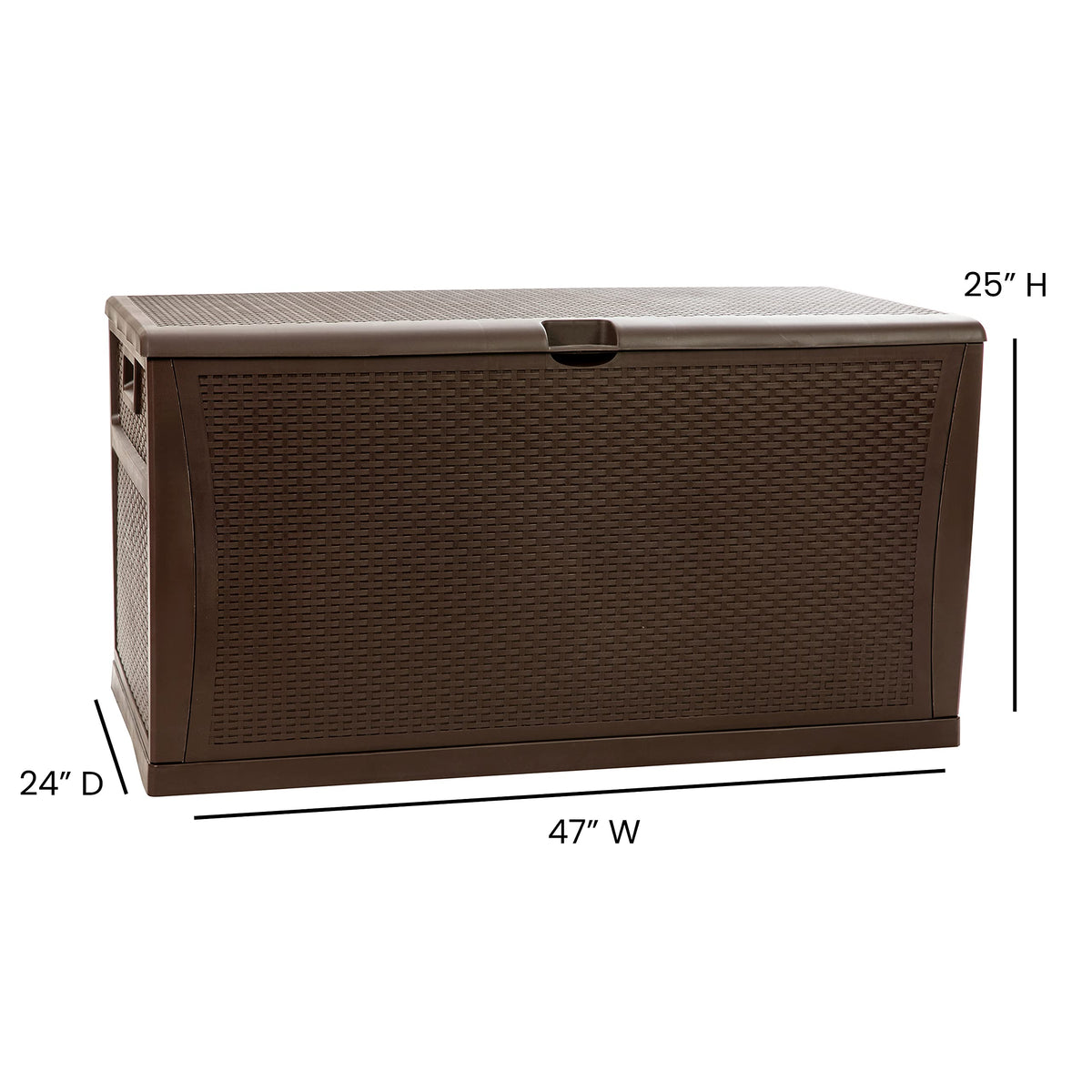Flash Furniture 120 Gallon Plastic Deck Box - All-Weather Patio Storage and Organization for Throw Pillows, Pool Toys or Garden Tools