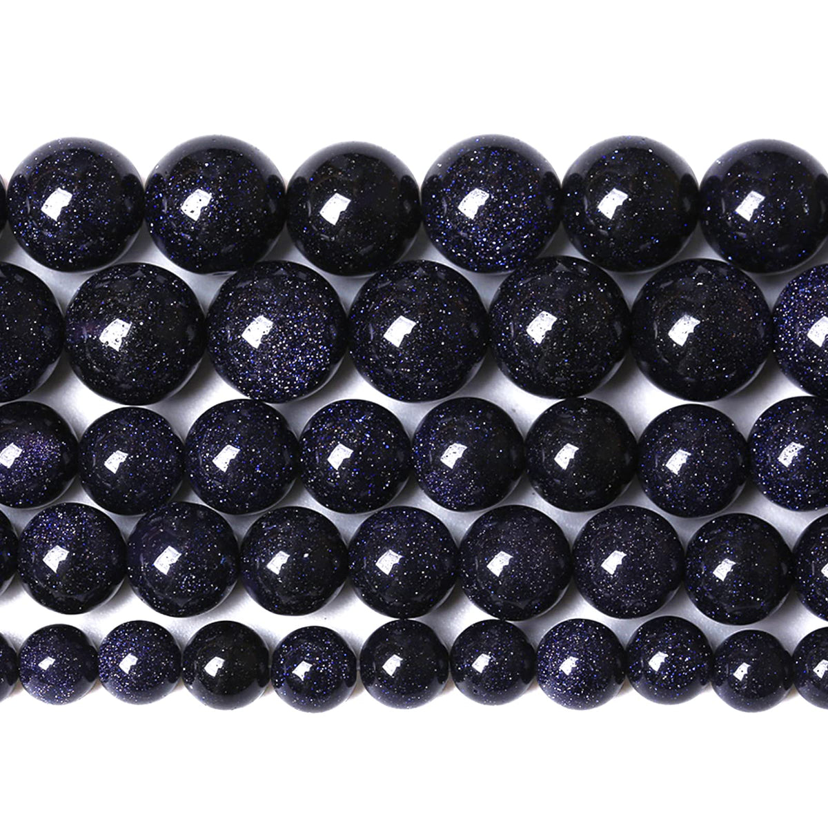 8MM 45PCS Blue Sandstone Spacer Loose Beads for Jewelry Making DIY Bracelet 1 Strand