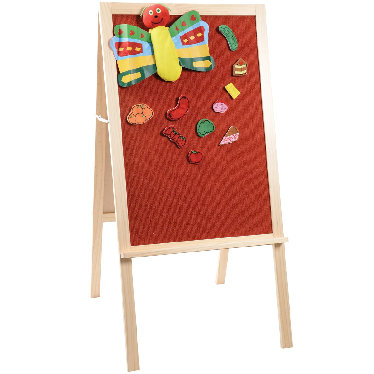 4-in-1 Wooden STEM Learning Easel – Magnetic, Write-and-Wipe & Flannel Board for Early Math, Geometry & Interactive Classroom Activities