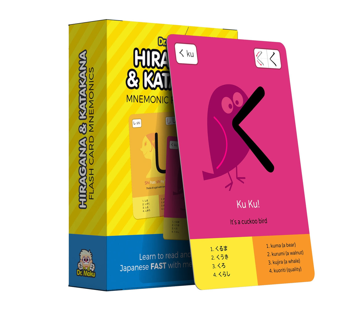 Dr. Moku's Hiragana & Katakana Flash Cards - Learn The Japanese Alphabet for Beginners