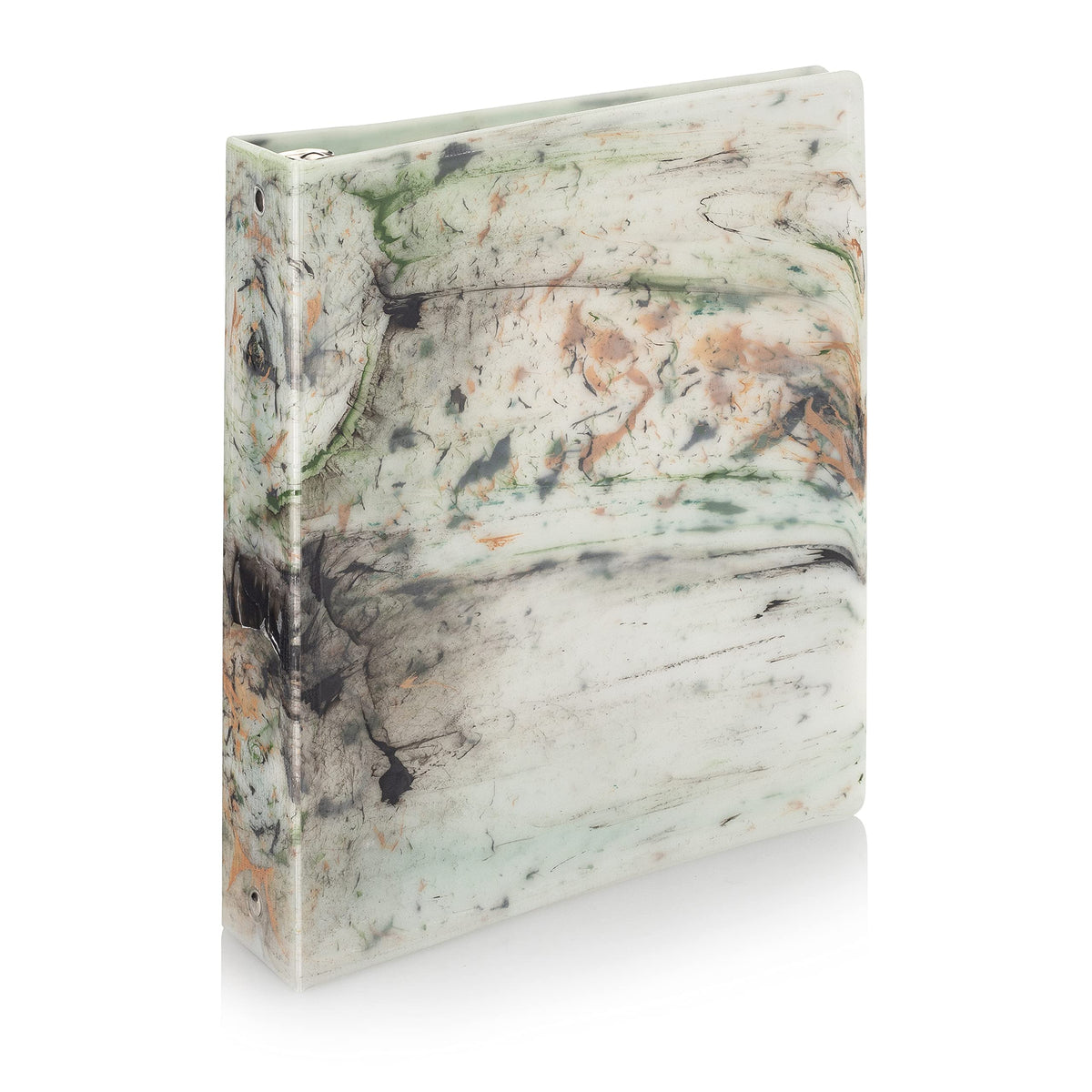 Carstens Limited Edition 2-Inch Green Marble Heavy Duty 3-Ring Binder – Side Opening, Waterproof, Durable Plastic, No-Gap Rings, Holds 300 Sheets, BPA-Free, Made in USA (2843-3R)