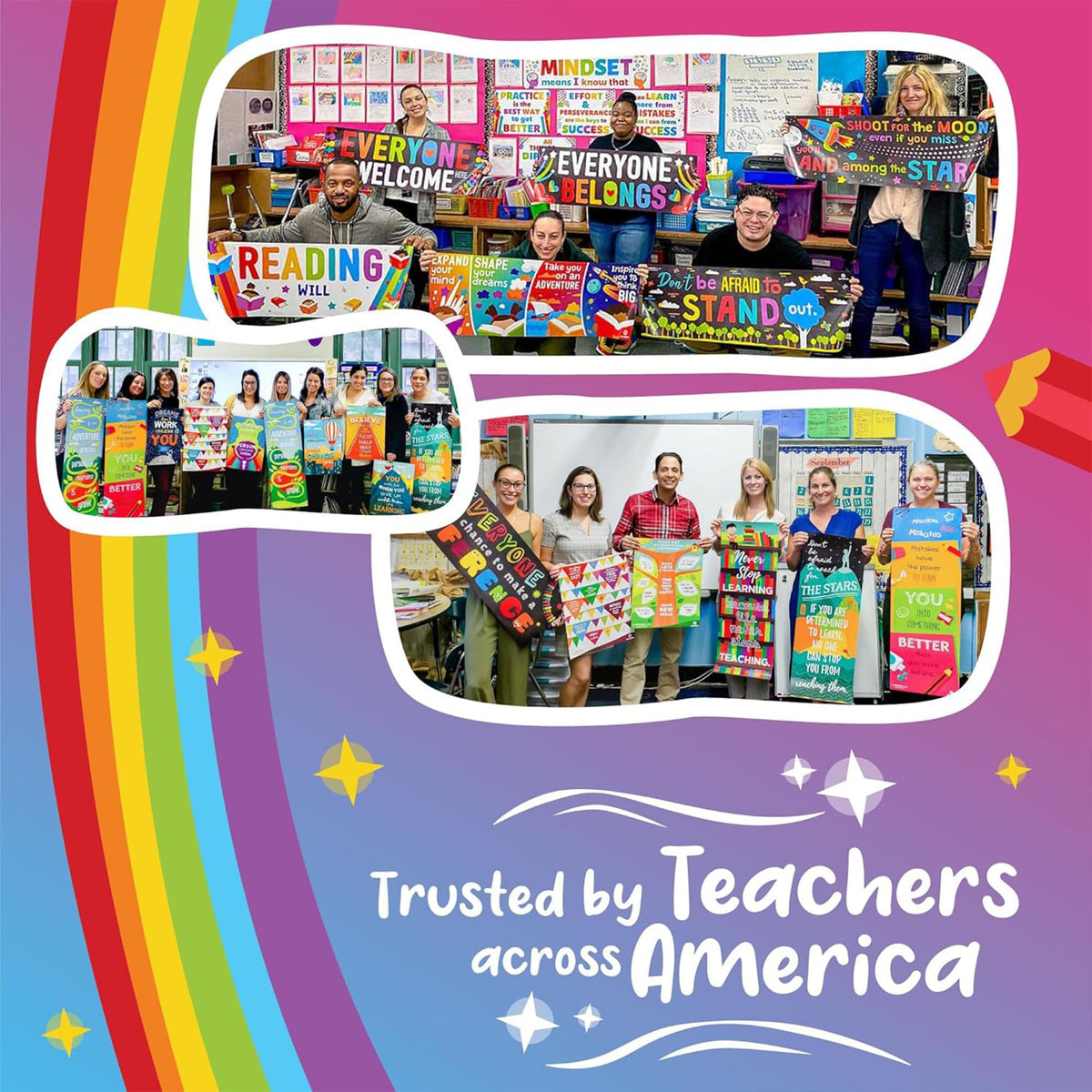 Sproutbrite 2 Pack 13.5"x39" Educational Math Place Value Posters - Large Mathematics Place Value Chart and Classroom Wall Decor for Elementary and Middle School - Shows How Digits Change Value Based on Position