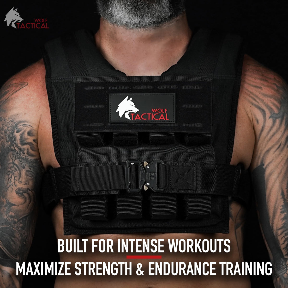 Wolf Tactical Men’s Weight Vest - Adjustable Weighted Vest for Strength Training, 25 LB Tan