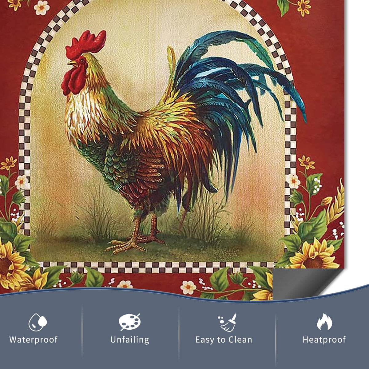 23 W x 26 H inches Dishwasher Cover Decorative Magnet Rooster Kitchen Dishwasher Covers for The Front Dishwasher Door Magnet