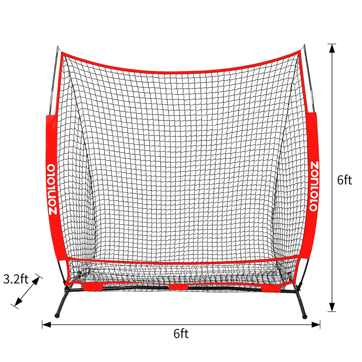 Zonlolo 6 x 6 FT Baseball Net with 3 Diffferent Targets, Portable Practice Net for Batting，Hitting，Pitching and Throwing,Compact Package with Small Carrying Bag，Great for Kids !