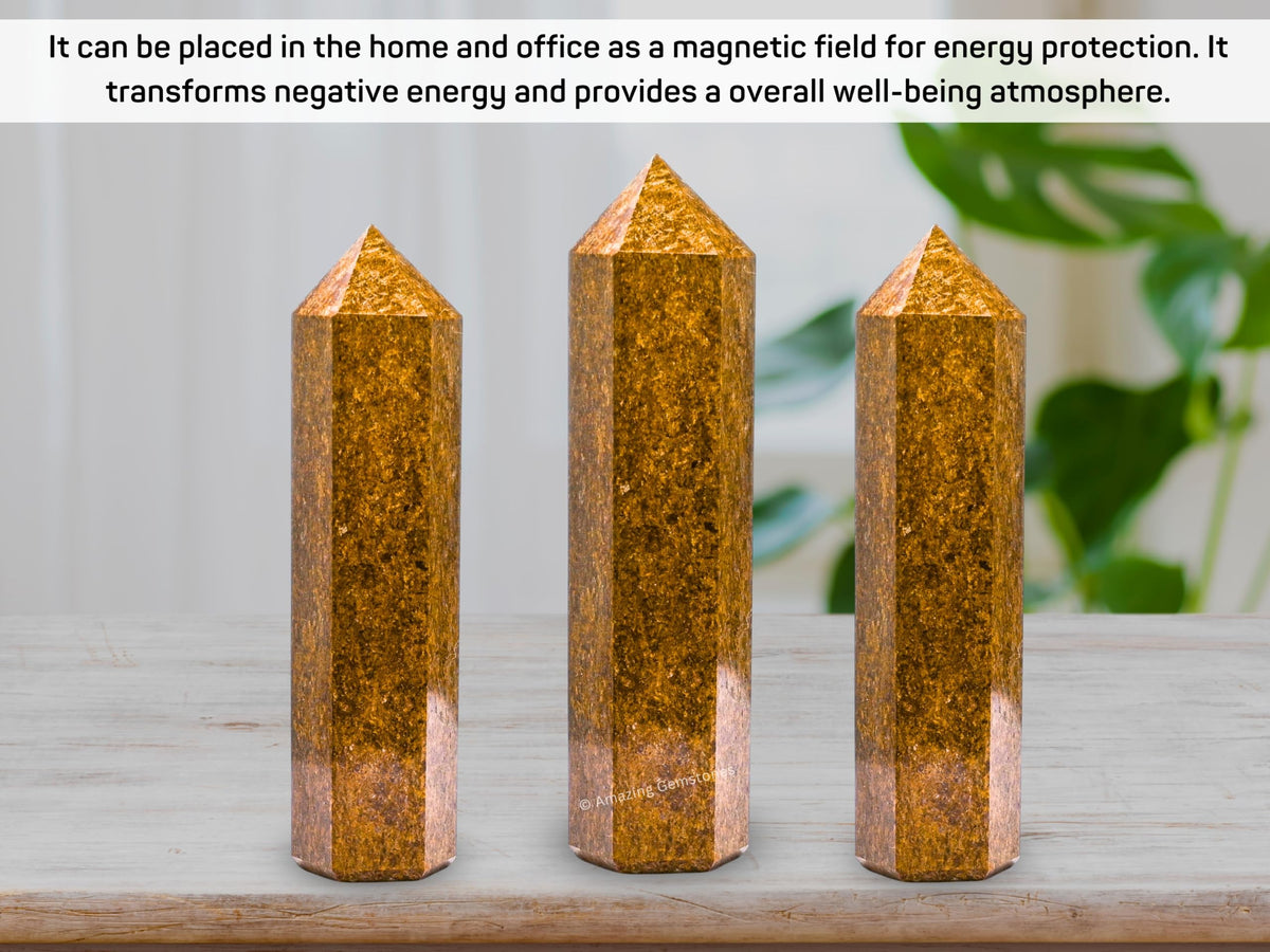 Amazing Gemstone Large Bronzite Crystal Towers ~ Natural Healing Crystal Point Obelisk for Reiki Healing and Crystal Grid (5.5" to 6" INCH)