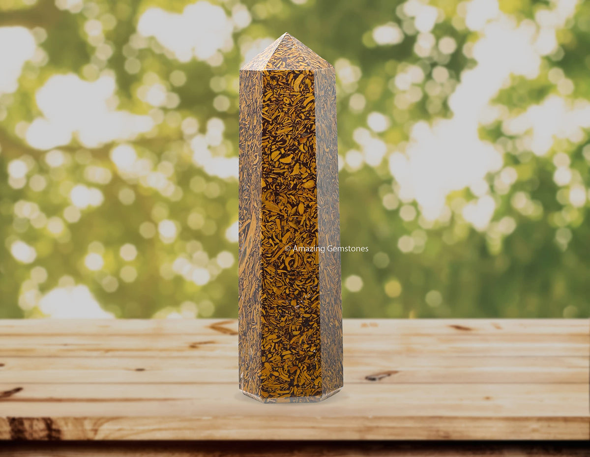 Amazing Gemstone Large Mariyam Jasper Calligraphy Jasper Crystal Towers ~ Natural Healing Crystal Point Obelisk for Reiki Healing and Crystal Grid (5.5 to 6 INCH)