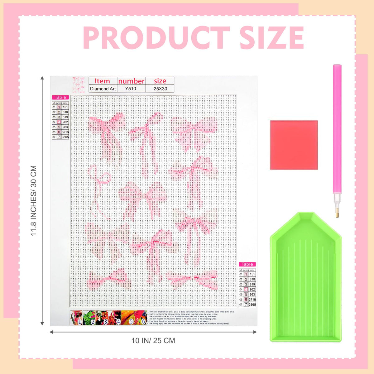 Yeaqee 4 Pcs Diamond Art Kits DIY Painting for Adult Aesthetic Wall Diamond Crafts Aesthetic Room Decor Cute Painting Pictures 5d Craft Wall Decor for Home 10 x 11.8''(Coquette)