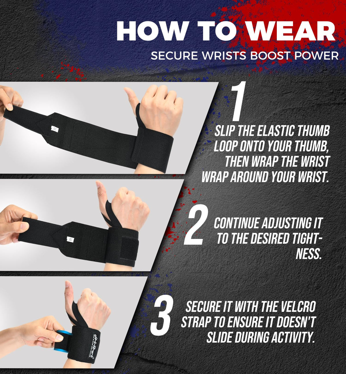 HiRui Elite 18" Weightlifting Wrist Wraps - Professional-Grade Ultimate Support & Comfort for Powerlifting Competition, CrossFit, Bodybuilding & Strength Training, Durable & Fully Adjustable (Black)