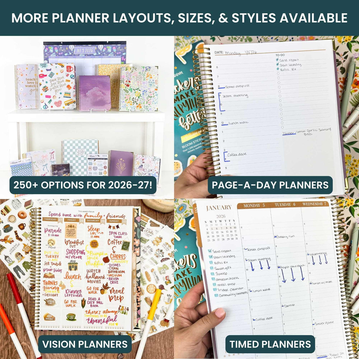bloom daily planners 2026-2027 Planner - Academic Year (July 2026 - July 2027) Monthly & Weekly Soft Cover Planner for Women - 13 Month Inspirational Agenda Book with Stickers - 5.5" x 8.25" - Blue & White Floral