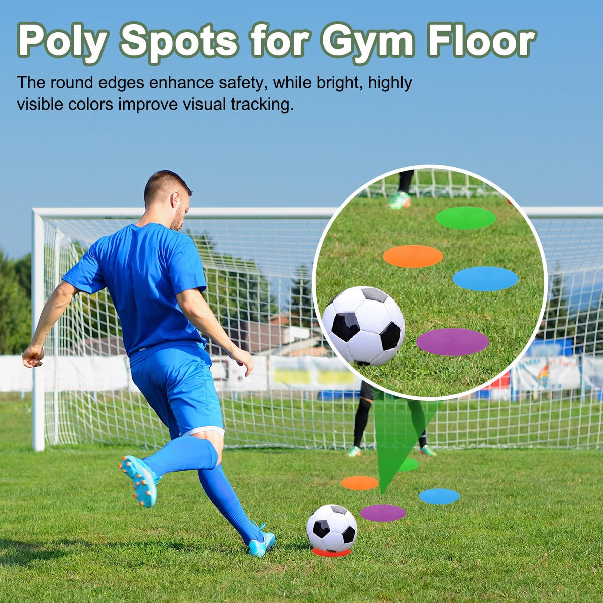 YELARXI Spot Markers, Poly Spot Marker for Agility Training Floor Dots Non Slip Flat Field Cones 9 Pcs & 4 in & Purple-for (Soccer/Speed Training/Gaming/Basketball/Dance Practice)