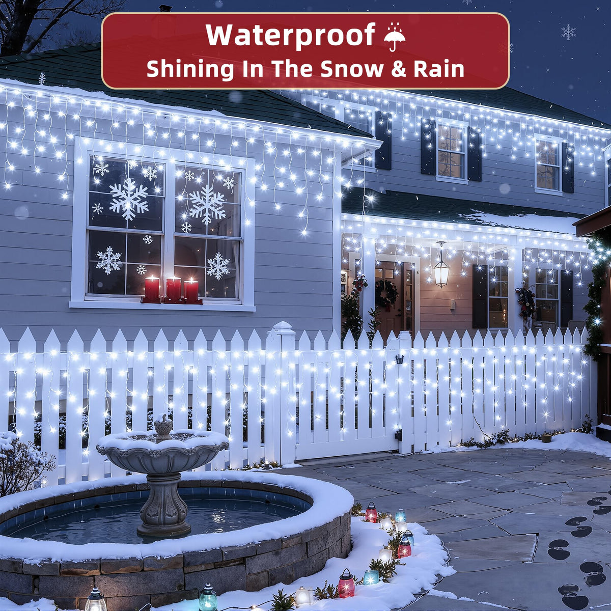 1620 LED Christmas Lights Outdoor 164 FT with 360Drops, Christmas Decorations Hanging Lights 12 Modes, Dimmable Outsite Fairy String Lights for Wedding Party Holiday Winter Wonderland Decor Cool White