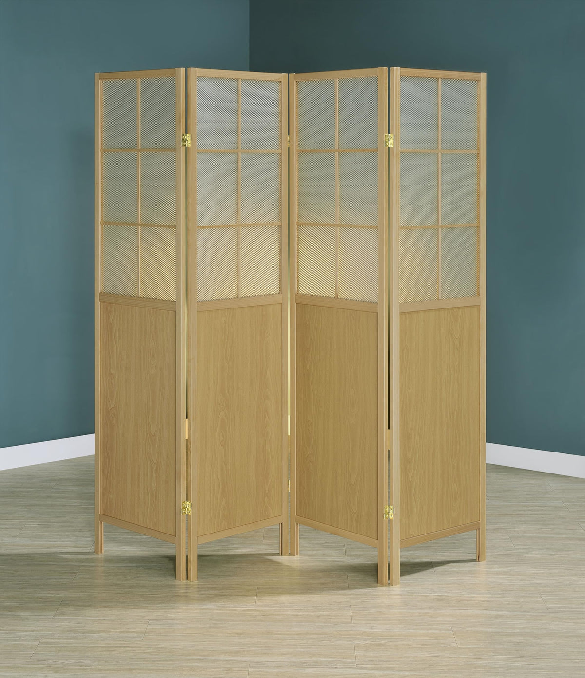 Coaster Home Furnishings Edwards 4-Panel Room Divider Folding Shoji Screen Natural