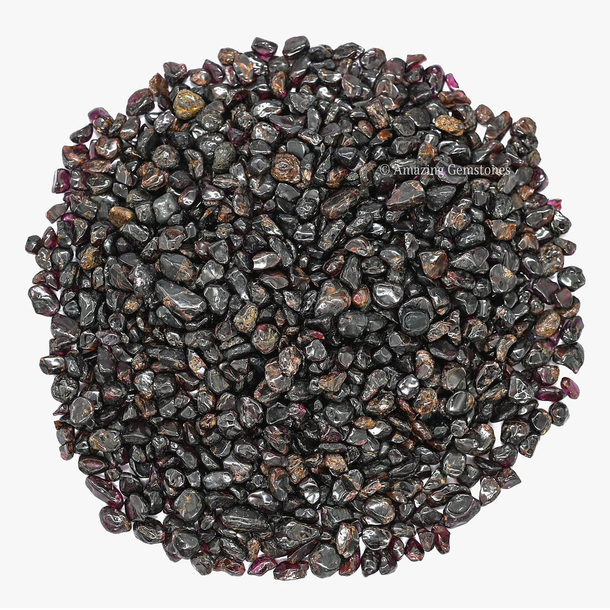 Amazing Gemstone Garnet Crystal Chips Aquarium Gravel Rocks - 1000+ Carat Garnet Chips Bulk Fish Tank Gravel, Small Tumbled Stone Chips and Tiny Crystals for Decoration (Natural AAA Grade Gemstones)
