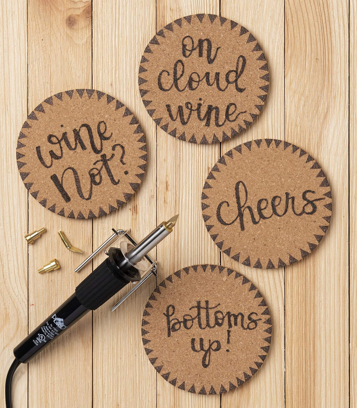 Plaid wood burning and stencil cutting tool,