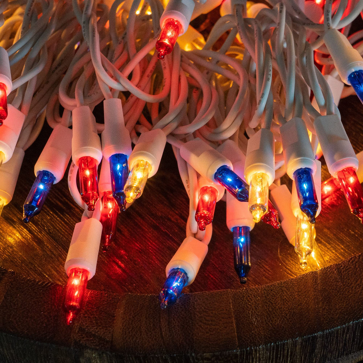 Dazzle Bright 4th of July Lights, 20FT 100 Count Independence Day Mini String Lights Plug in Waterproof Christmas for Outdoor Indoor Home Party Decorations, Red Blue and White