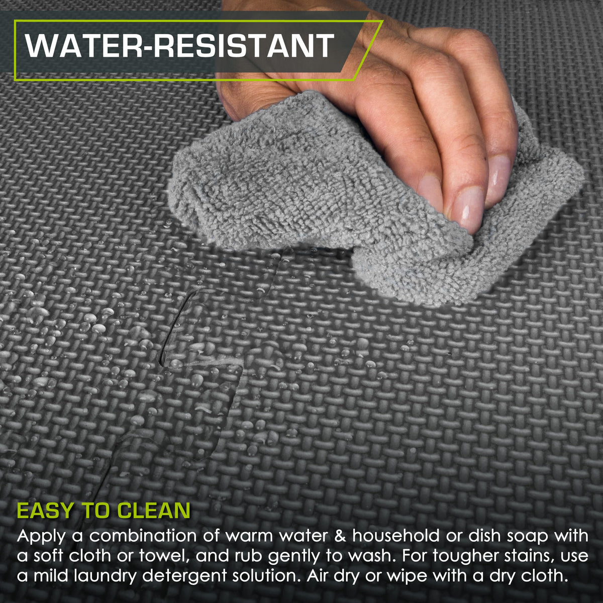 ProsourceFit Weaved Pattern Extra Thick Exercise Puzzle Mat ¾-inch, EVA Foam Interlocking Tiles for Protective, Cushioned Flooring for Home and Gym Equipment; Grey, 96 SQ FT, 24 Tiles