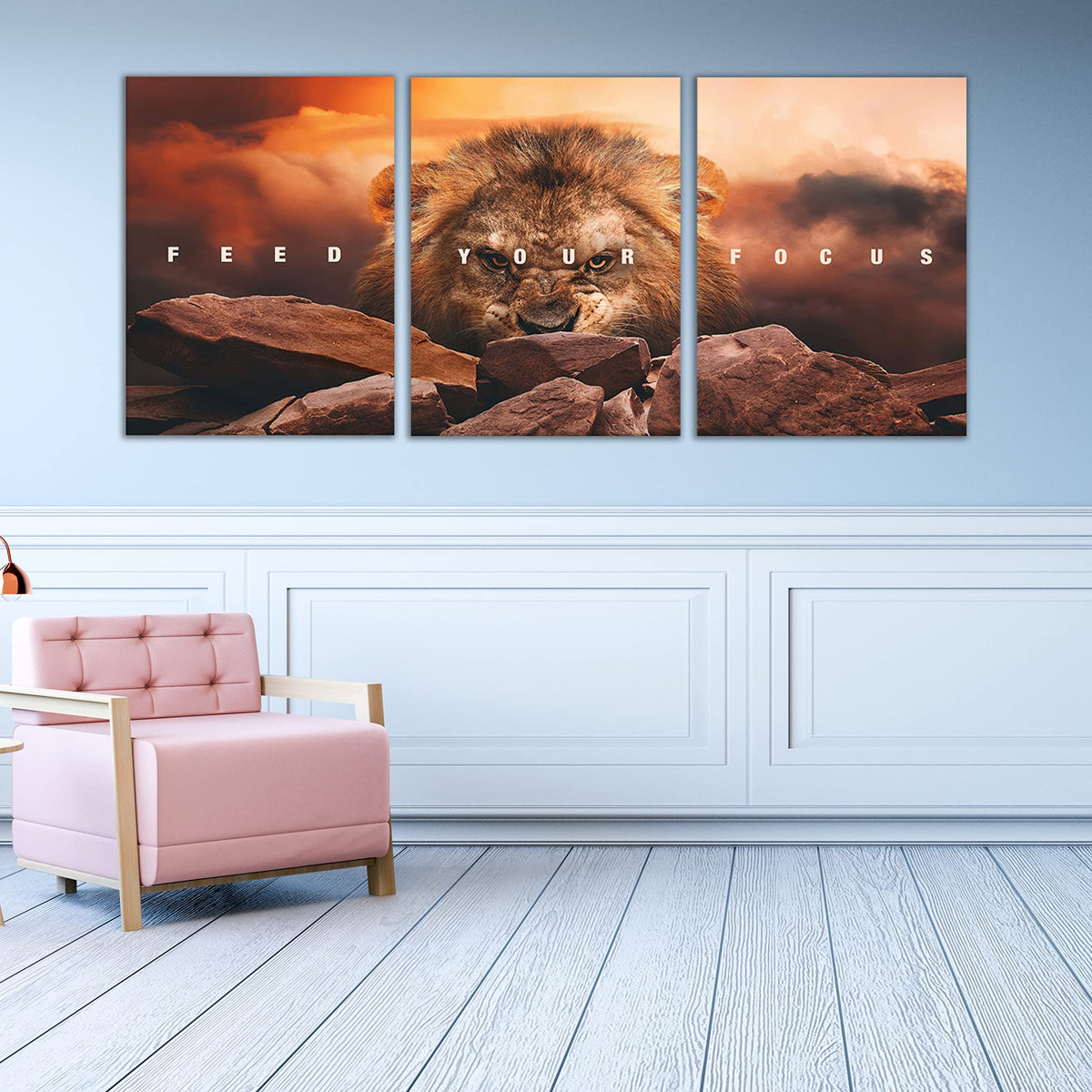 Motivational Wall Art Inspirational Wall Art 3 Pieces Canvas Poster Wall Painting Lion Artwork for Living Room Bedroom Home Decor Prints Pictures Office Wall Decor Framed Ready to Hang 36''Wx 16''H