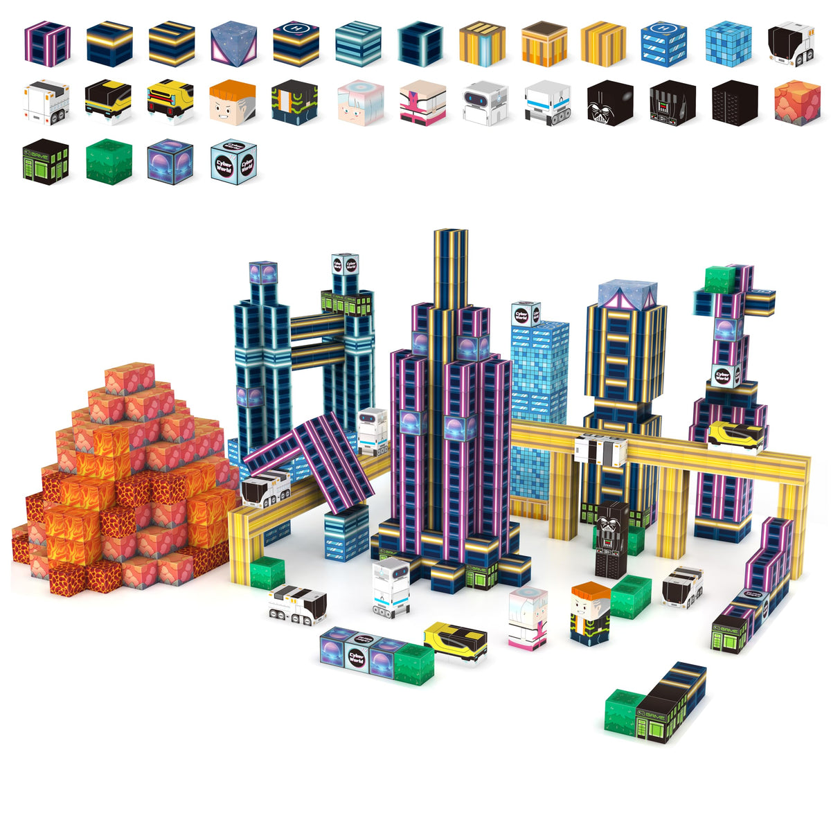 Belveora Magnetic Building Blocks for Kids Ages 3 4 5 6 7 8 9 10, 90 PCS Pixel Style Magnet Cubes, STEM Building Toy with Strong Magnetic, Creative Gift for Boys and Girls(0.8 Inch)