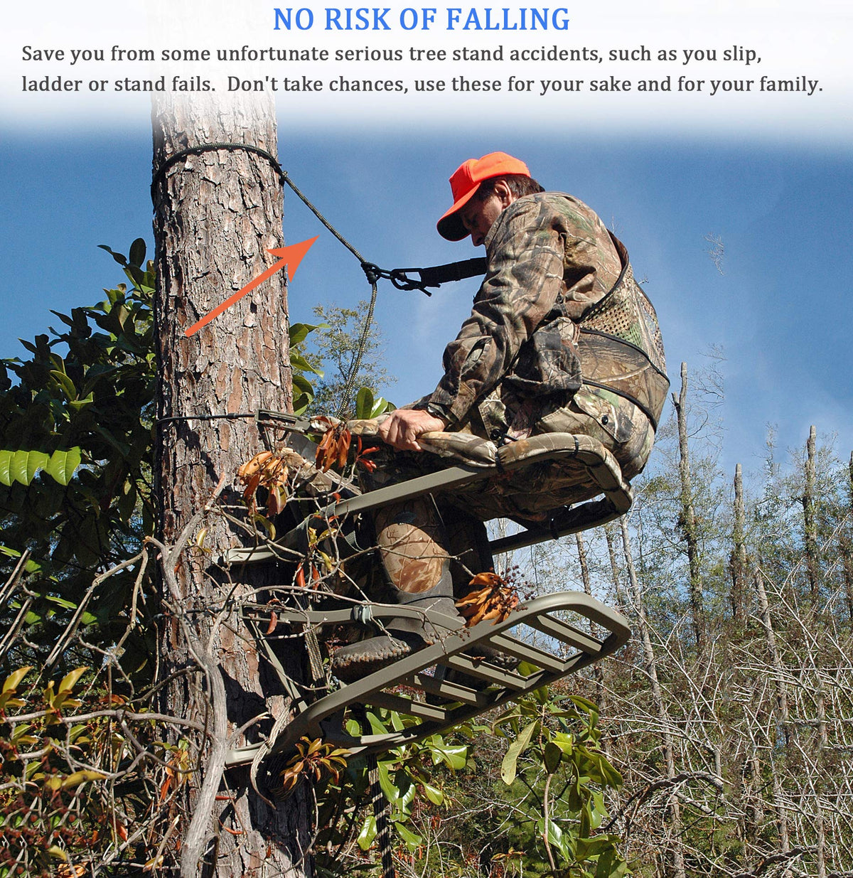 Treestand Lifeline Rope, 30' Treestand Safety Rope for Climbing Sticks, Hanging Ladder Stand Or Treestand, Bow Hunting Lifeline, Tree Stand Hunting Accessories, 30Feet