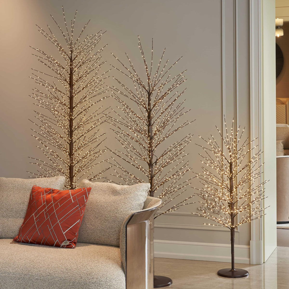 Hairui Lighted Brown Tree with Timer and Dimmer 1280L Warm White Fairy Lights 6FT, Twig Tree with Lights for Indoor Outdoor Home Christmas Winter Holidays Party Decoration