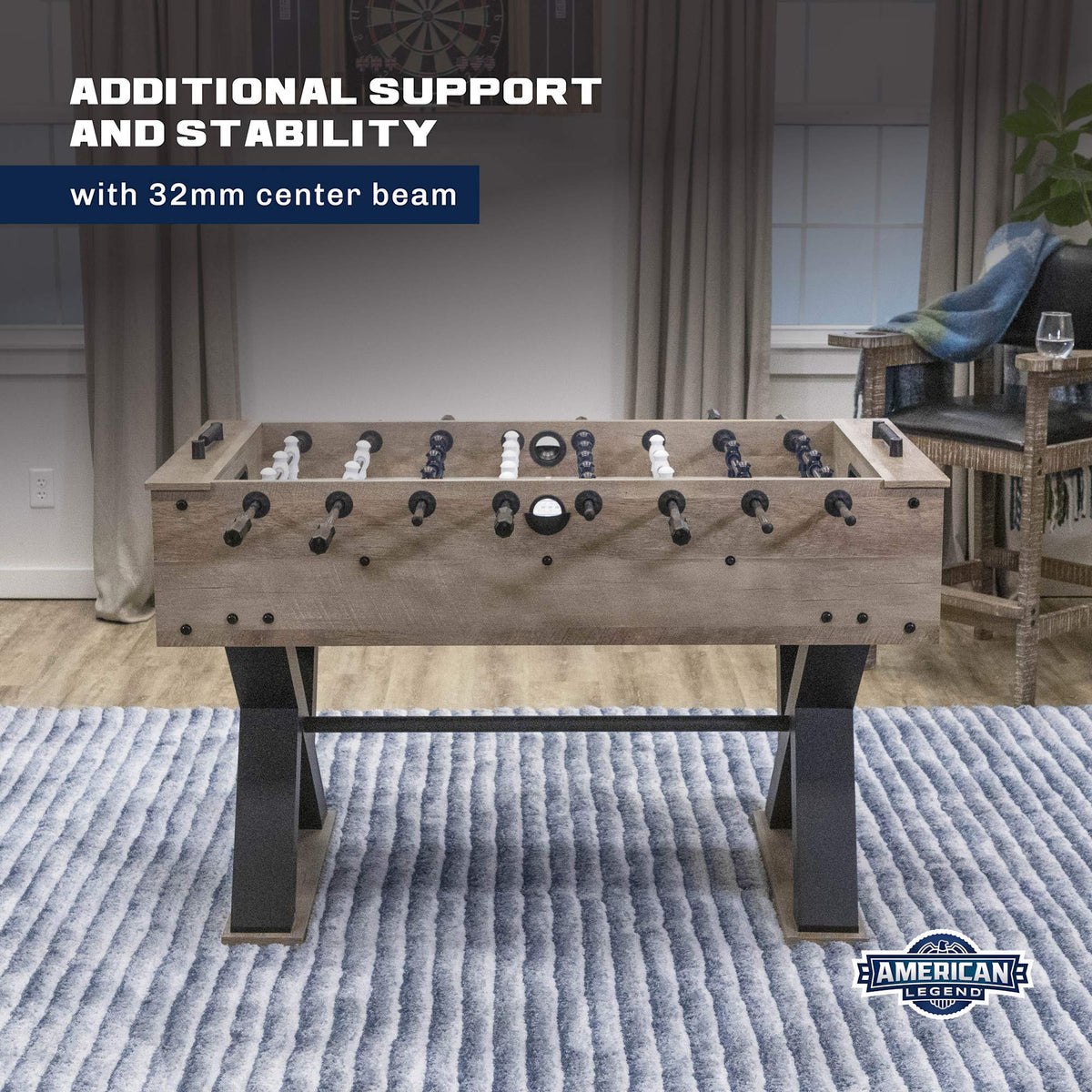 American Legend 54" Kirkwood Foosball Table, Grey