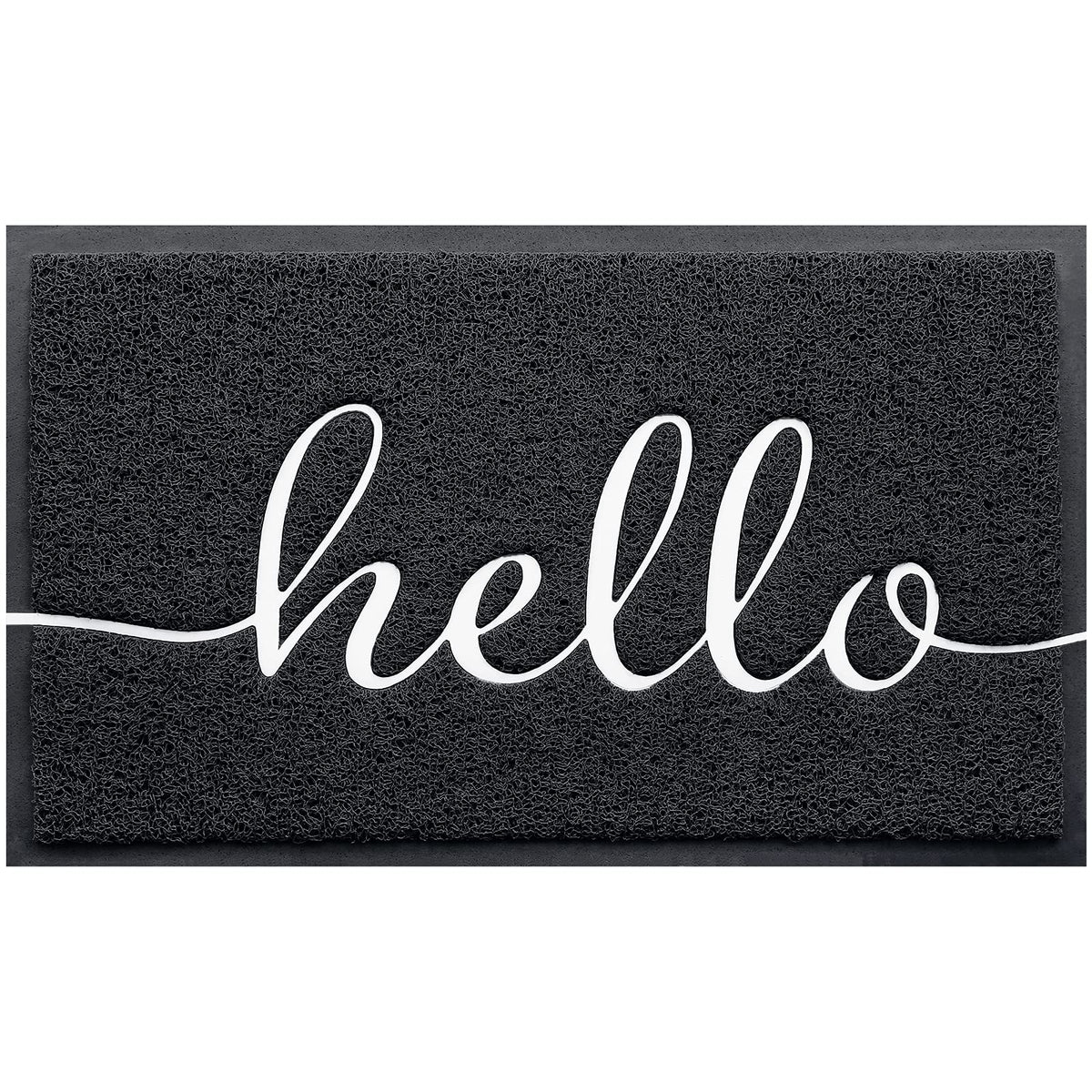 BeneathYourFeet Door Mat (36"x24",Black) Welcome Mat Low Profile Front Doormat Indoor Outdoor Door Non Slip Rugs for Entryway, Patio, High Traffic Areas