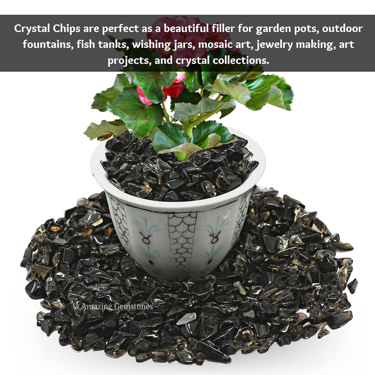 Smoky Quartz Crystal Aquarium Gravel - Rocks, Tumbled Stone and Tiny Crystals for Decoration (Natural AAA Grade Gemstones) (1000+ carat)