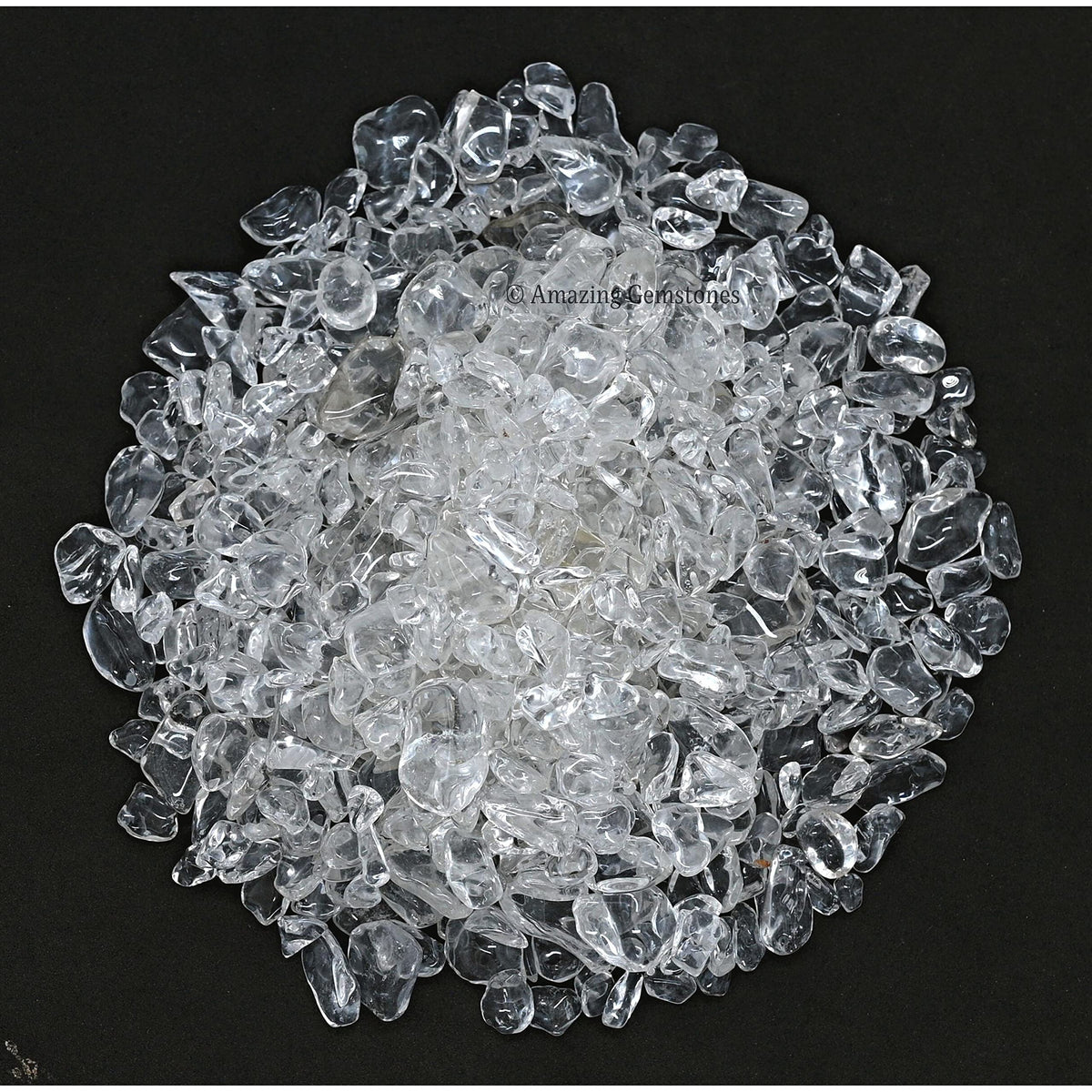 Amazing Gemstone Clear Quartz Crystal Chips and Rocks - Aquarium Gravel Bulk, Small Tumbled Stones and Tiny Crystals for Fish Tank Decoration (Natural AAA Grade Gemstones)