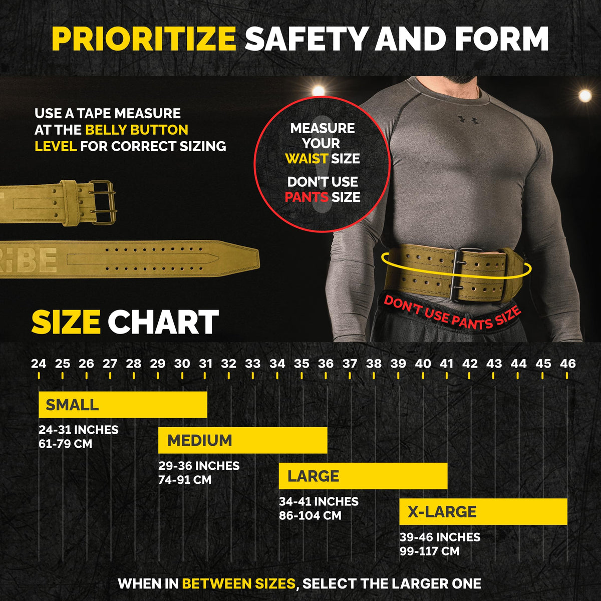 Tribe Lifting 5mm Premium Weight Lifting Belt - 100% Genuine Leather - Comfortable Squat & Deadlift Belt - Workout Belt for Men & Women (Green, Medium)