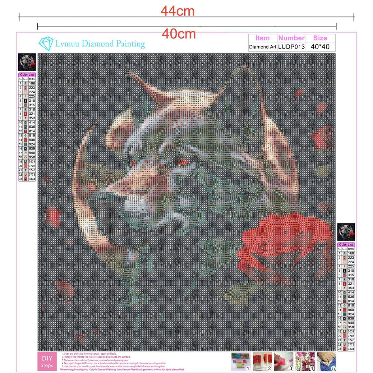 Lvmuu Diamond Art Kits for Adults Wolf Under Moon Red Rose, 5D DIY Full Square Drill Diamonds Painting Art Sets Paint By Numbers Art Craft Home Decor 16x16in