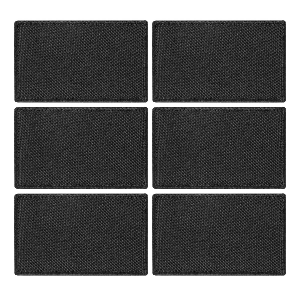 PATIKIL Rectangle Solid Flag Patch, 6 Pcs 3x2 Inch Pure Embroidered Patch Decorative for Holes Hats Jeans Repair Bags DIY Craft, Black