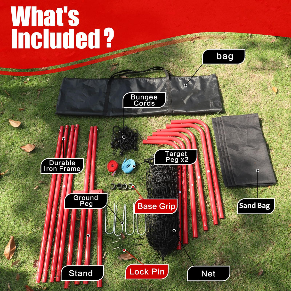 Volleyball Rebounder Net 7x4 Ft, 5-Angle Adjustable Rebounder Net for Practicing Digging, Setting, Spiking, Bounce Back Training Equipment with 2 Target Stripes & Portable Travel Bag for Storage