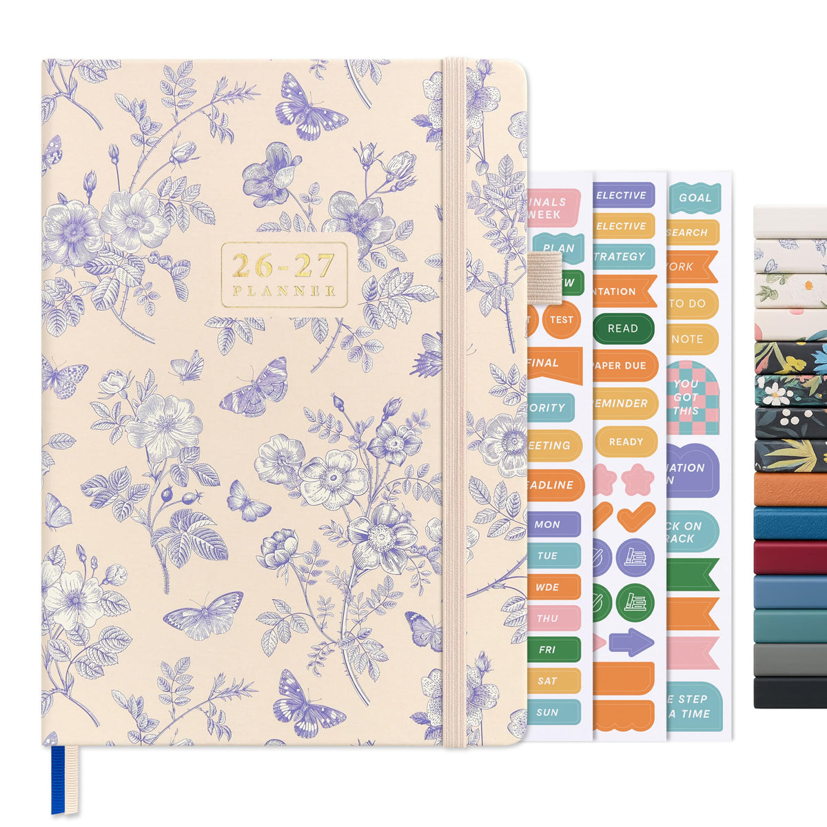 And Per Se Academic Planner 2026-2027 – Weekly & Monthly Planner, July 2026 to June 2027, A5 Leather Hardcover with Inner Pocket – Student & Teacher Organizer, 5.7" x 8"(Blue Flowers)
