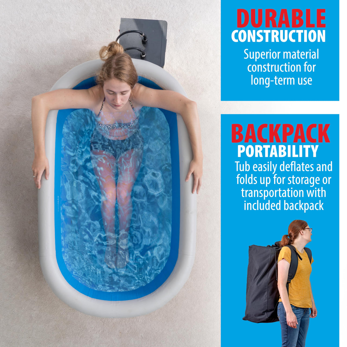 Polar Revive Inflatable Ice Bathtub With Chiller 2.0