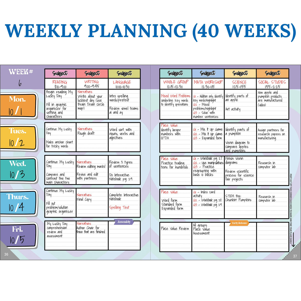 Carson Dellosa Retro Remix Teacher Planner 2026-2027, Undated 8" x 11" Lesson Plan Book With Retro Stickers, Class Schedule, Weekly Calendar, Homeschool & School Supplies, Groovy Classroom Must Haves