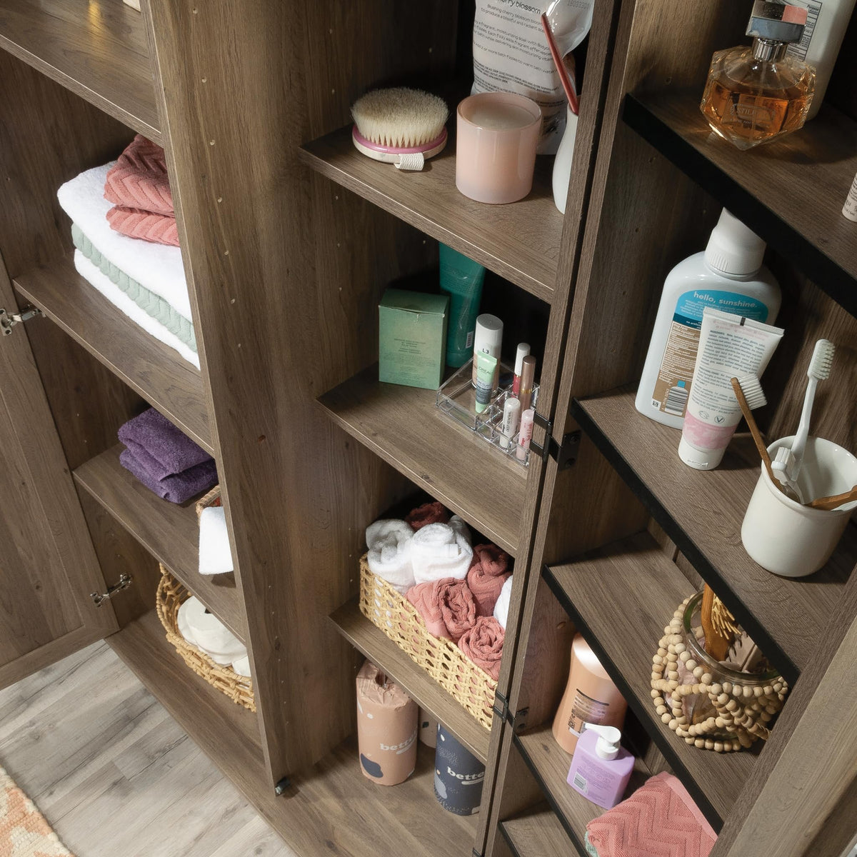 Sauder HomePlus Storage Cabinet/ Pantry cabinets, Salt Oak finish