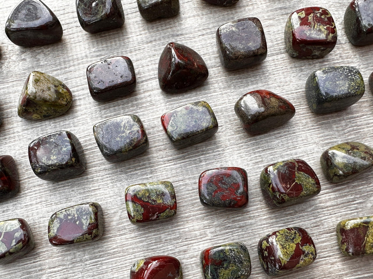 GAF TREASURES 5 Pcs Dragon Blood Jasper Tumbled Stones, Polished Dragon Blood Jasper Gemstone, Dragon Blood Jasper Healing Crystals (Dragon Blood Jasper)